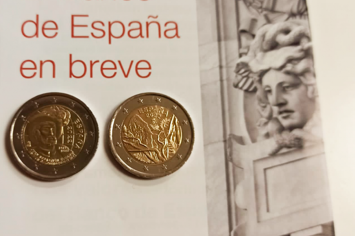 Monedas dos euro 2022 EL cano y Parque Nacional de Garajonay