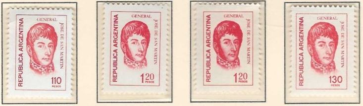 Emisión “básica” de sellos argentinos dedicadas al General José de San Martin.