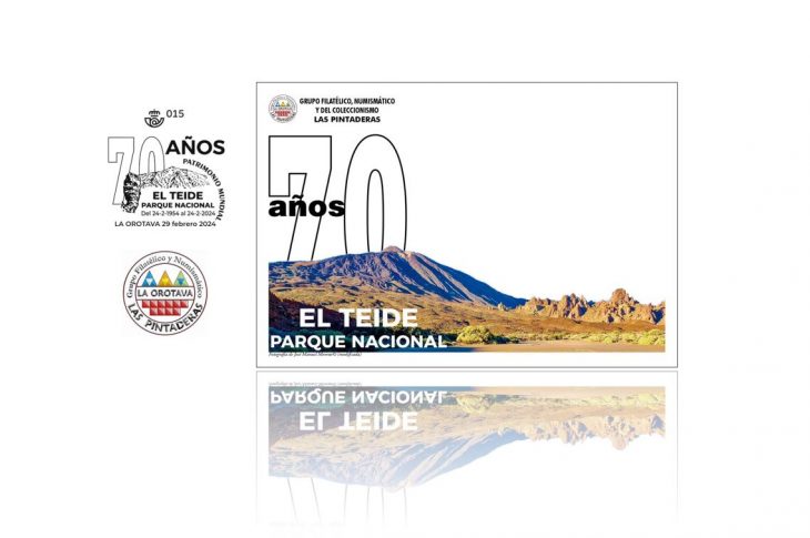 Portada Matasellos 70 años del parque nacional del Teide