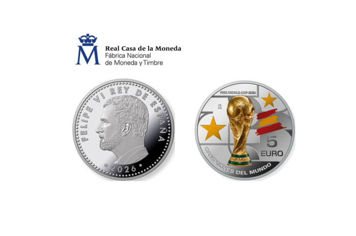Portada artículo presentación moneda 5 euros España Campeona del Mundial de Futbol