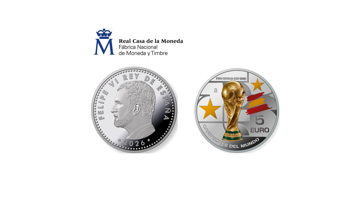 Portada artículo presentación moneda 5 euros España Campeona del Mundial de Futbol