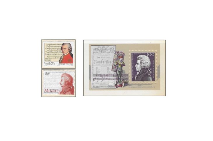 Portada artículo filatélico sobre Wolfgang Amadeus Mozart